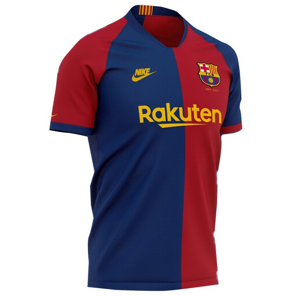 Camiseta Barcelona 1ª 120th Azul Rojo